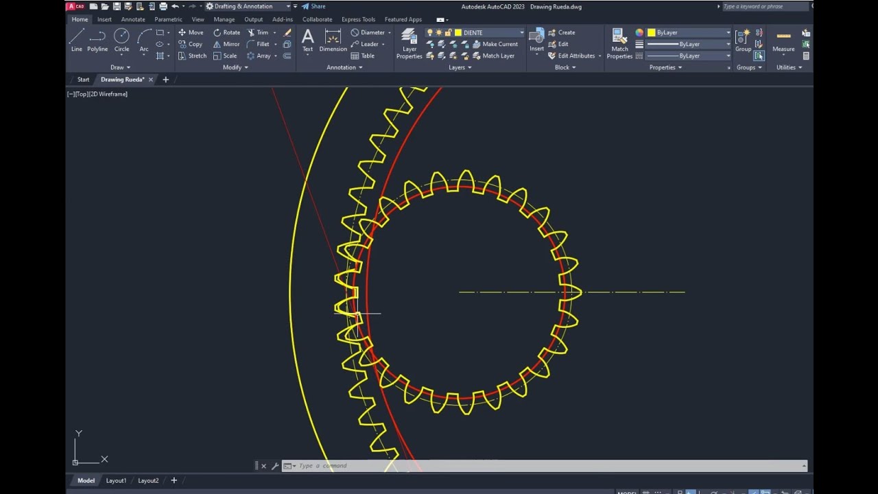 Engranaje Interno en AutoCAD