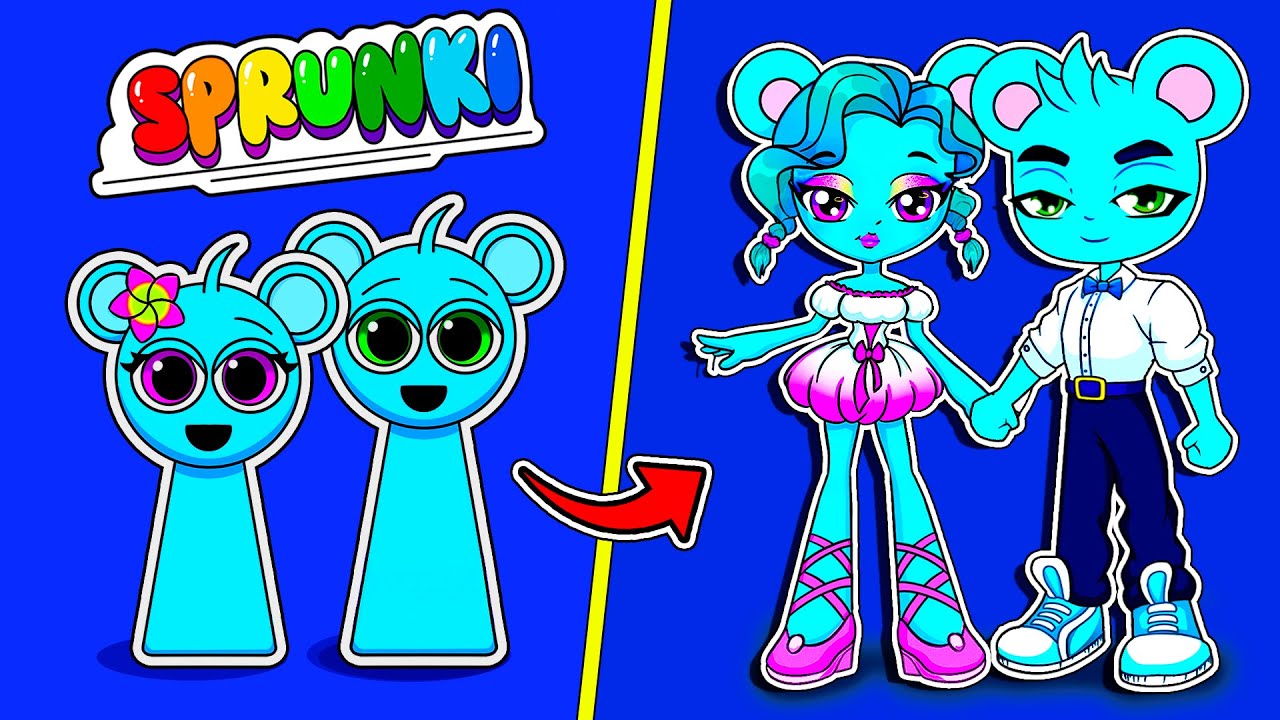 🌈Incredibox SPRUNKI Sky Twins Transformation! Blind Bag Unboxing | Paper DIY