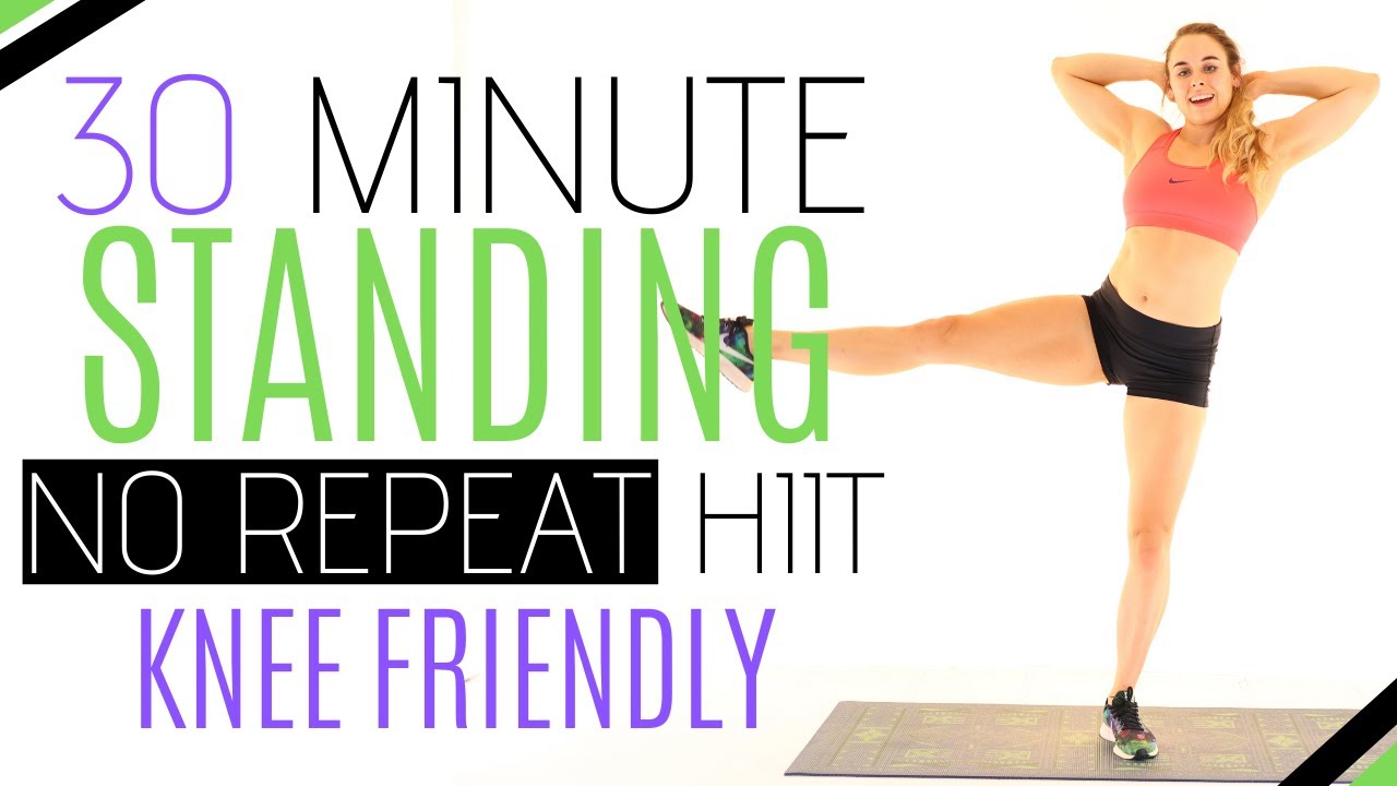 VERY SWEATY FAT BURN CARDIO FOR WEIGHT LOSS: 30 Minute No Repeat Knee Friendly Standing HIIT Workout