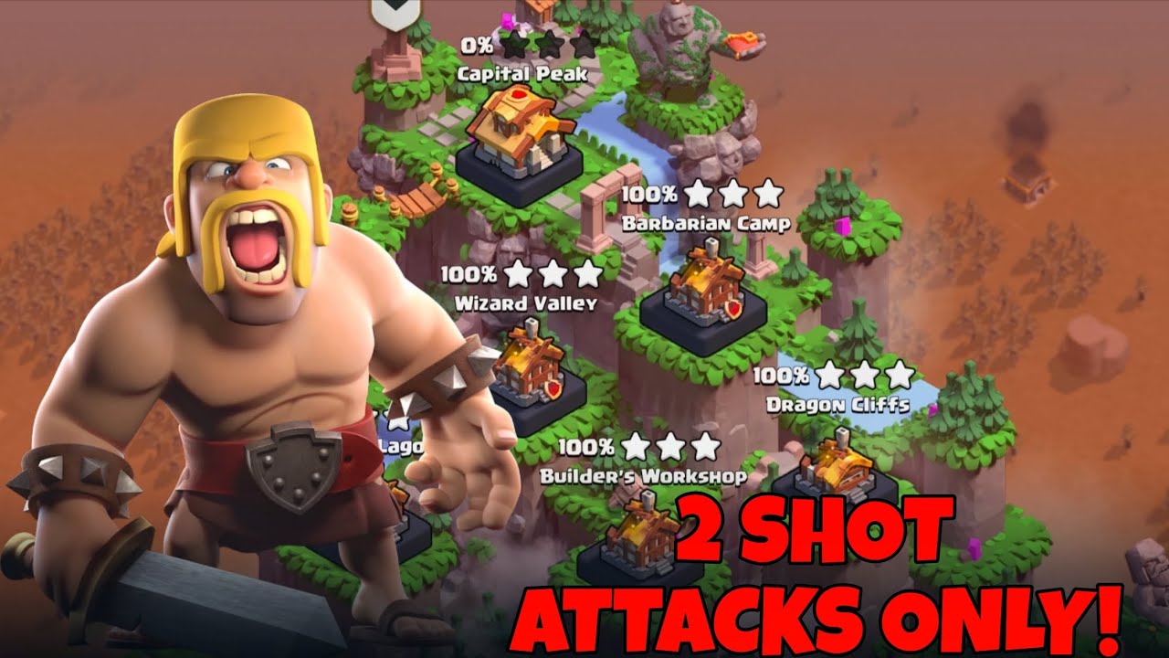 2 Shot Every Clan Capital District! | Best Attacks on Balloon Lagoon, Wizard Valley & Barbarian Camp