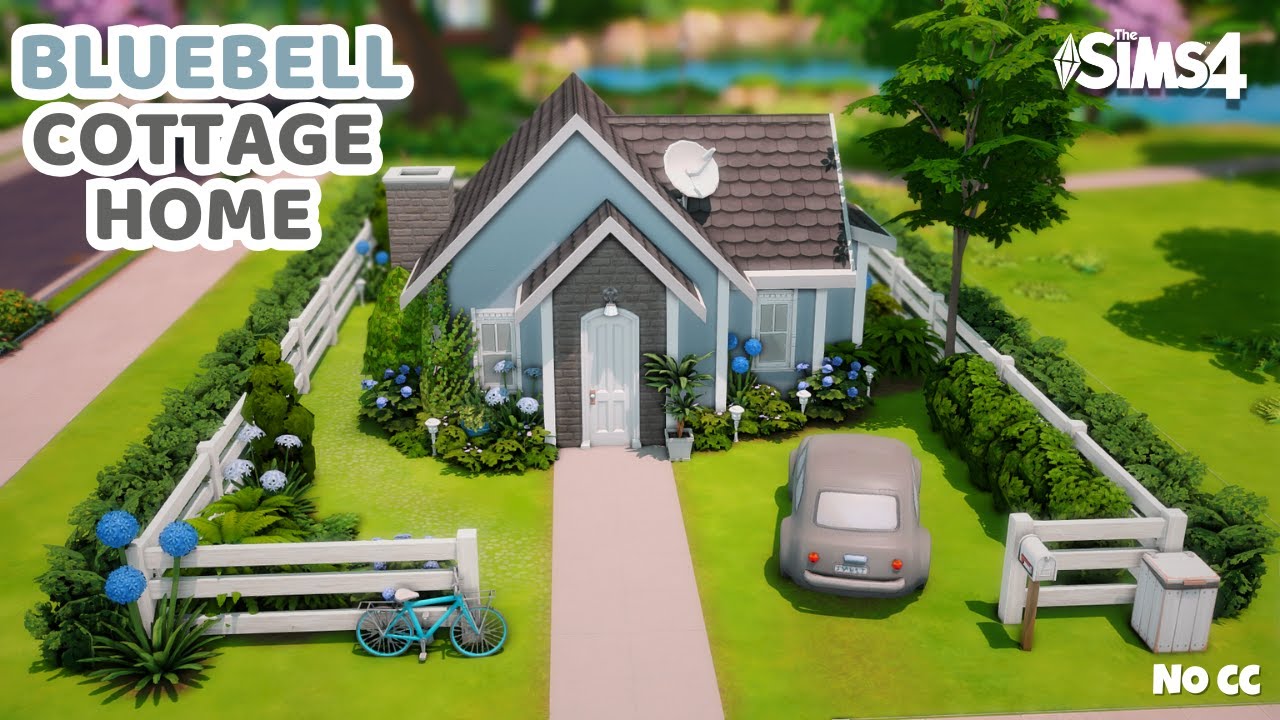 Bluebell Cottage Home 🌿💙 | The Sims 4 ASMR Speed Build