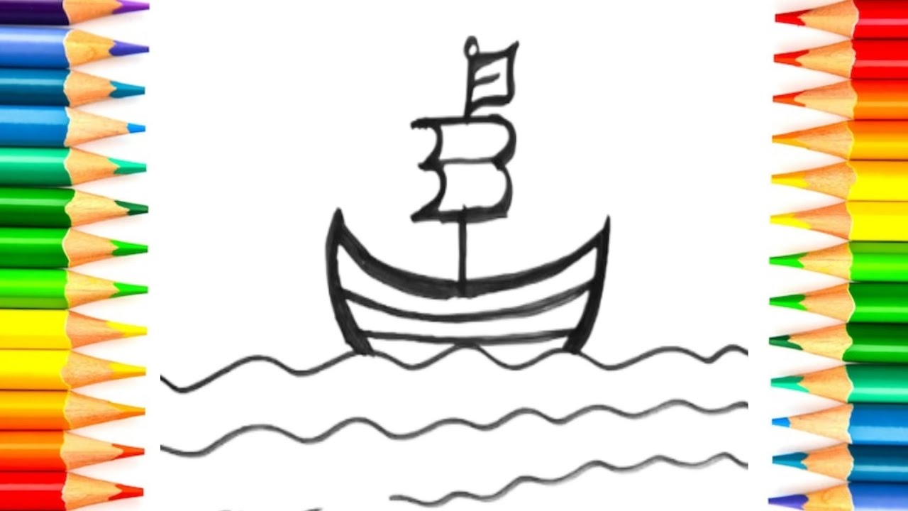how to draw a boat /floating boat drawing for kids/easy floating boat drawing ⛵ ⛵⛵⛵⛵⛵⛵⛵