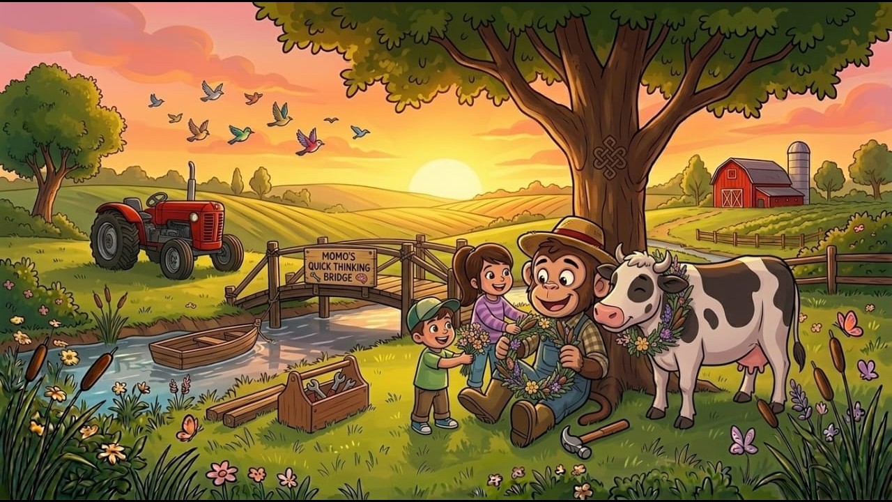 🐒 Brave Monkey Saves Cow | Kids Cartoon Story 🚜Untitled design