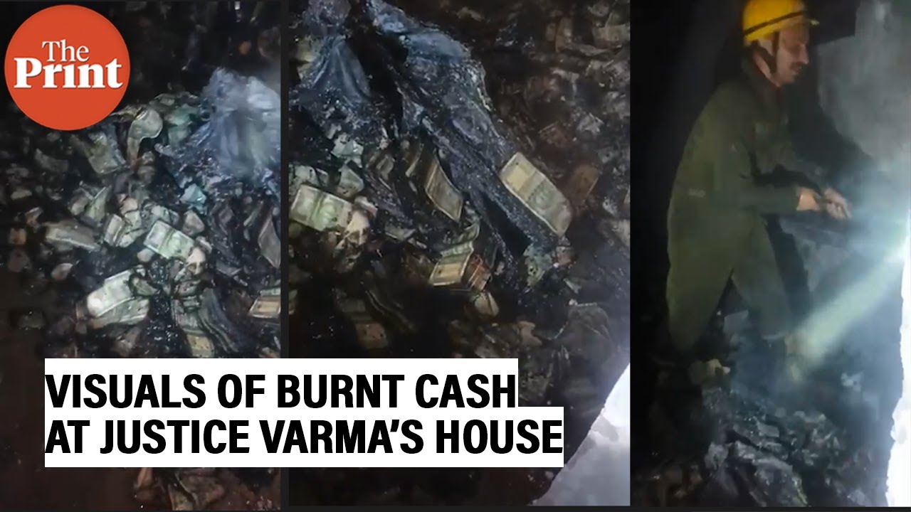 Visuals of burnt cash at Justice Varma&rsquo;s residence in Delhi