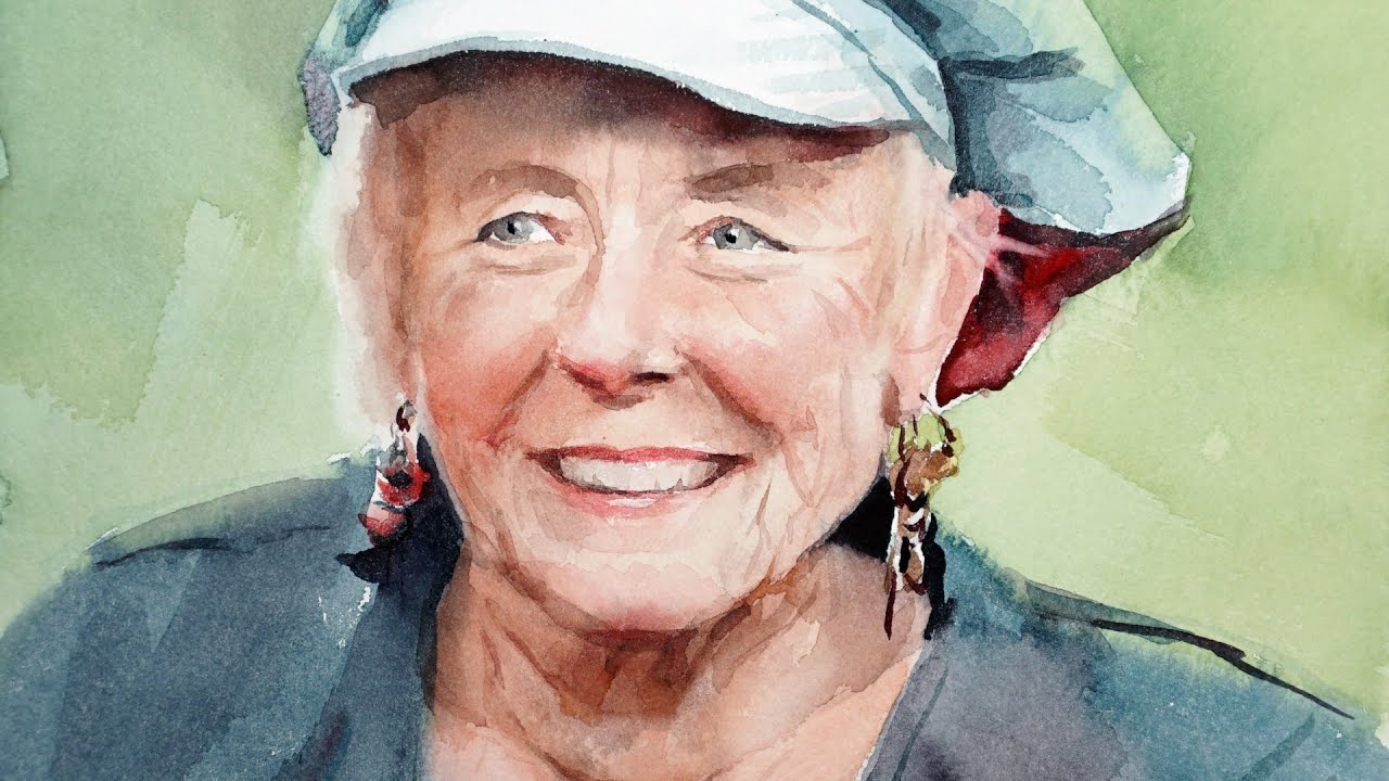 Watercolor portrait painting - how to paint wrinkles