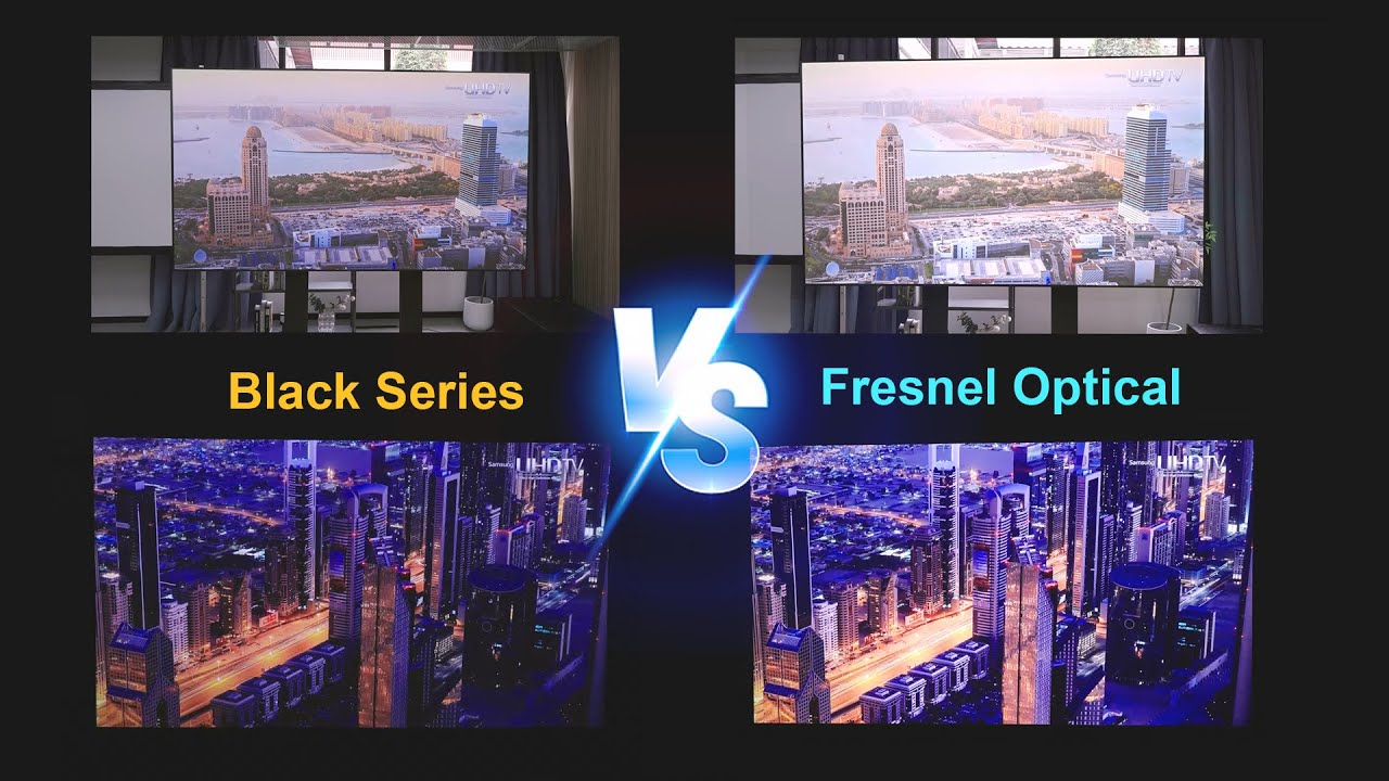 NothingProjector ALR Projector Screen Multi-Angle Comparison: Black Series vs. Fresnel Optical