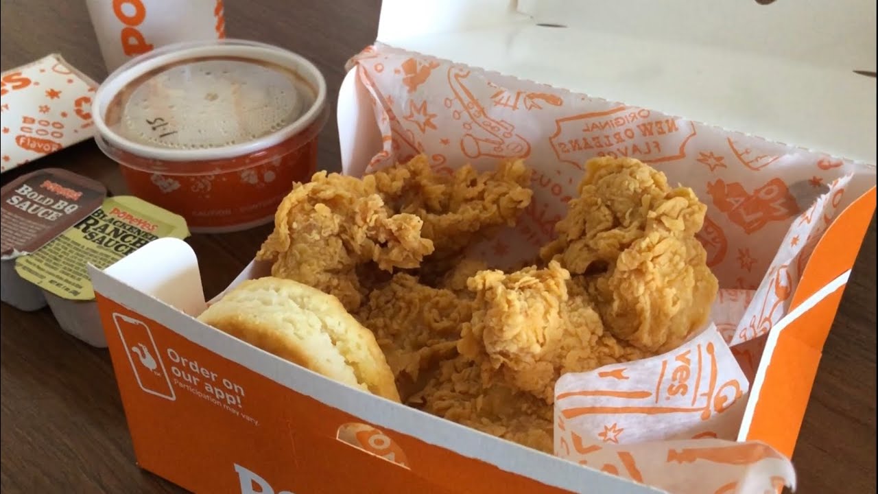 ASMR Eating/Whisper: Popeyes Chicken
