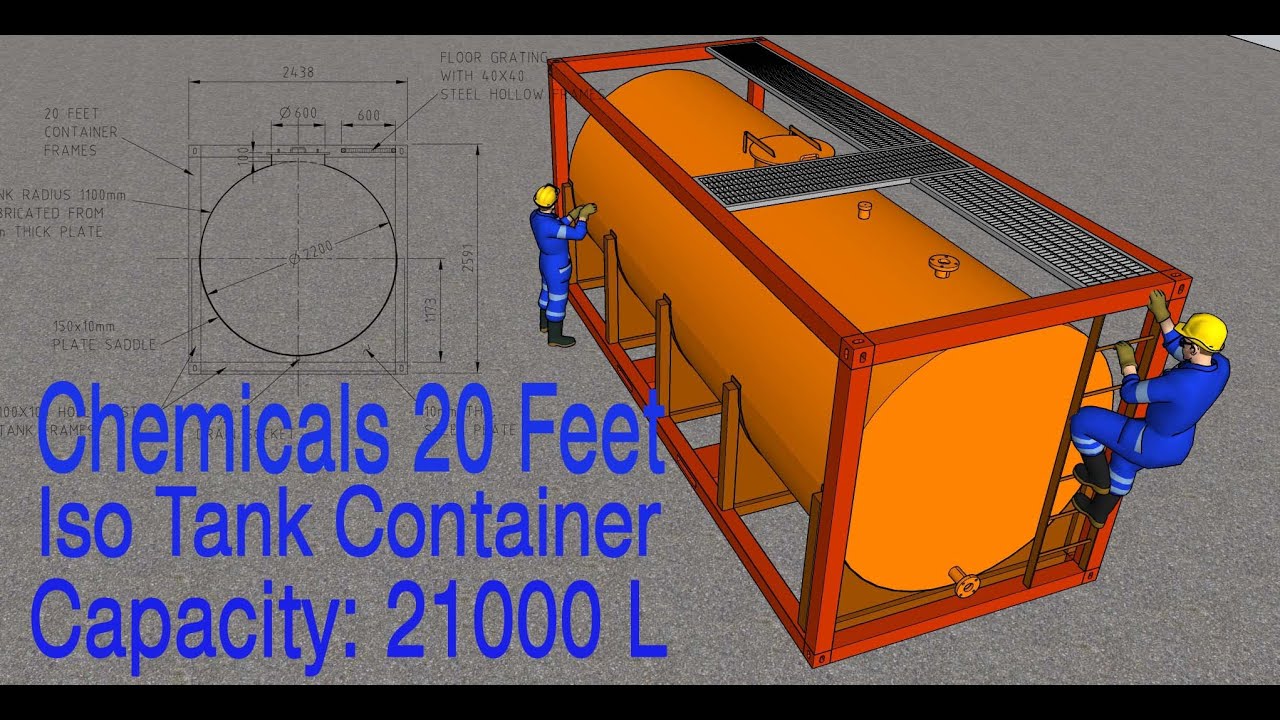Chemical container 20 feet tank - Construction drawings