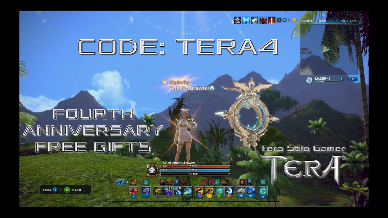 Tera Coupon Code TERA4 - Free Gifts - 4th fourth Anniversary Console Xbox Play Station PS4 PS5