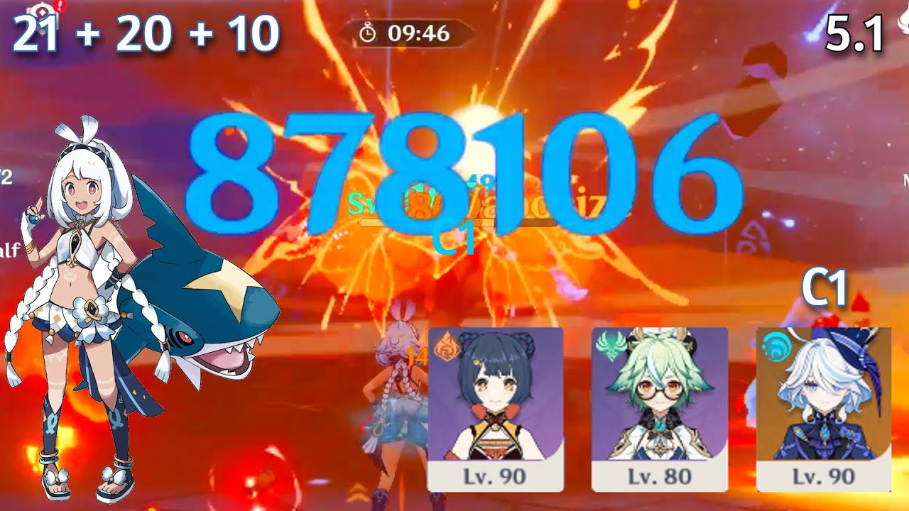 C0R0 Mualani 51 Sec Top Half | 5.1 Abyss Continuous Speedrun (Bookless)