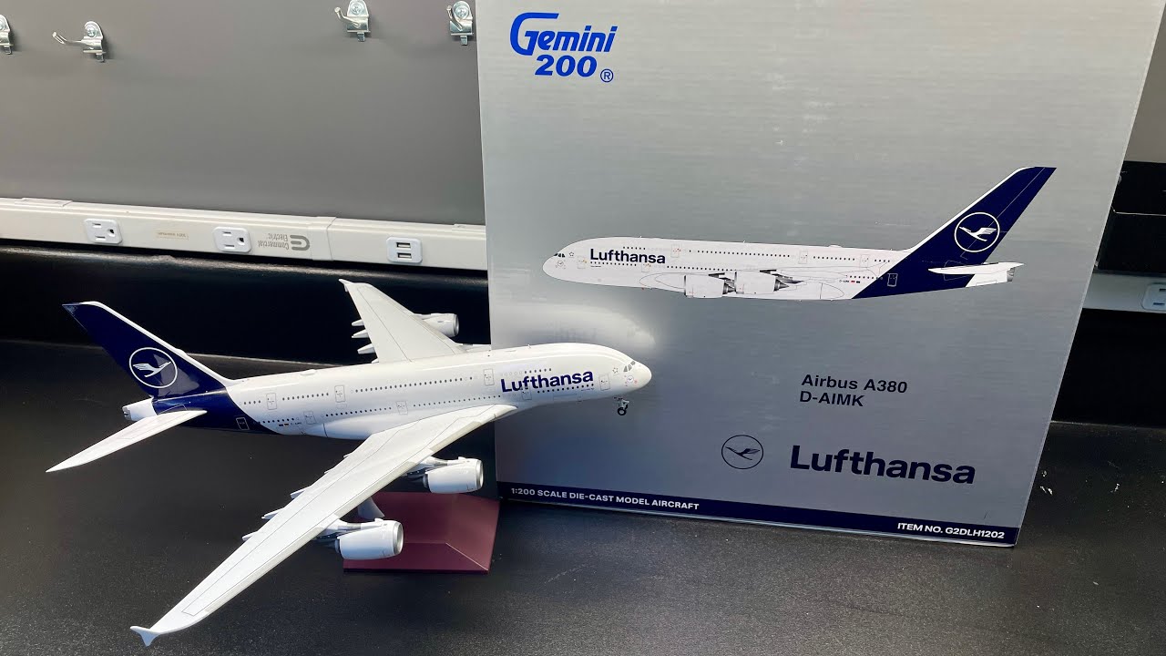 *Gemini 200 Series* Lufthansa Airbus A380 D-AIMK Gemini Jets 1:200 Scale Model Review