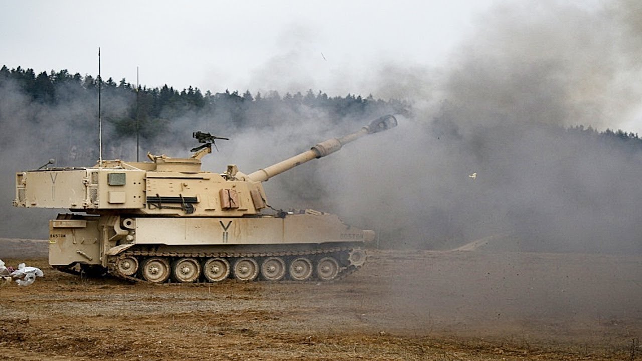 U.S. Army Artillery Live-Fire With M109 Howitzer Inside View