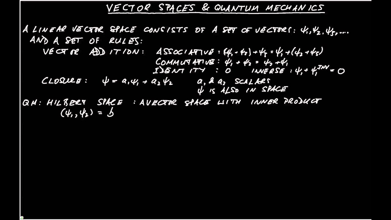 Vector spaces and quantum mechanics (PHAS3226 Video 14)
