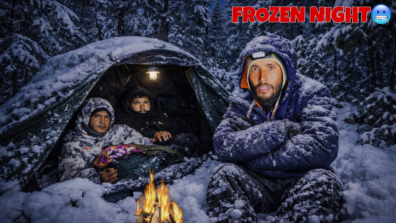 Surviving the Coldest Night Ever! ❄️ Group Camping in -20°C Deep Snow | Extreme Winter Survival