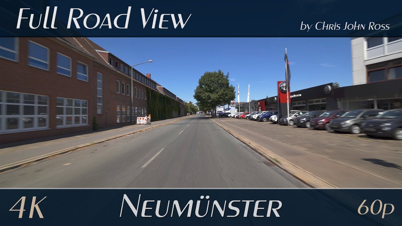Neumünster, Schleswig-Holstein, Germany: Kieler Straße, Wilhelminenstraße, Am Kamp - 4K (UHD/60p)