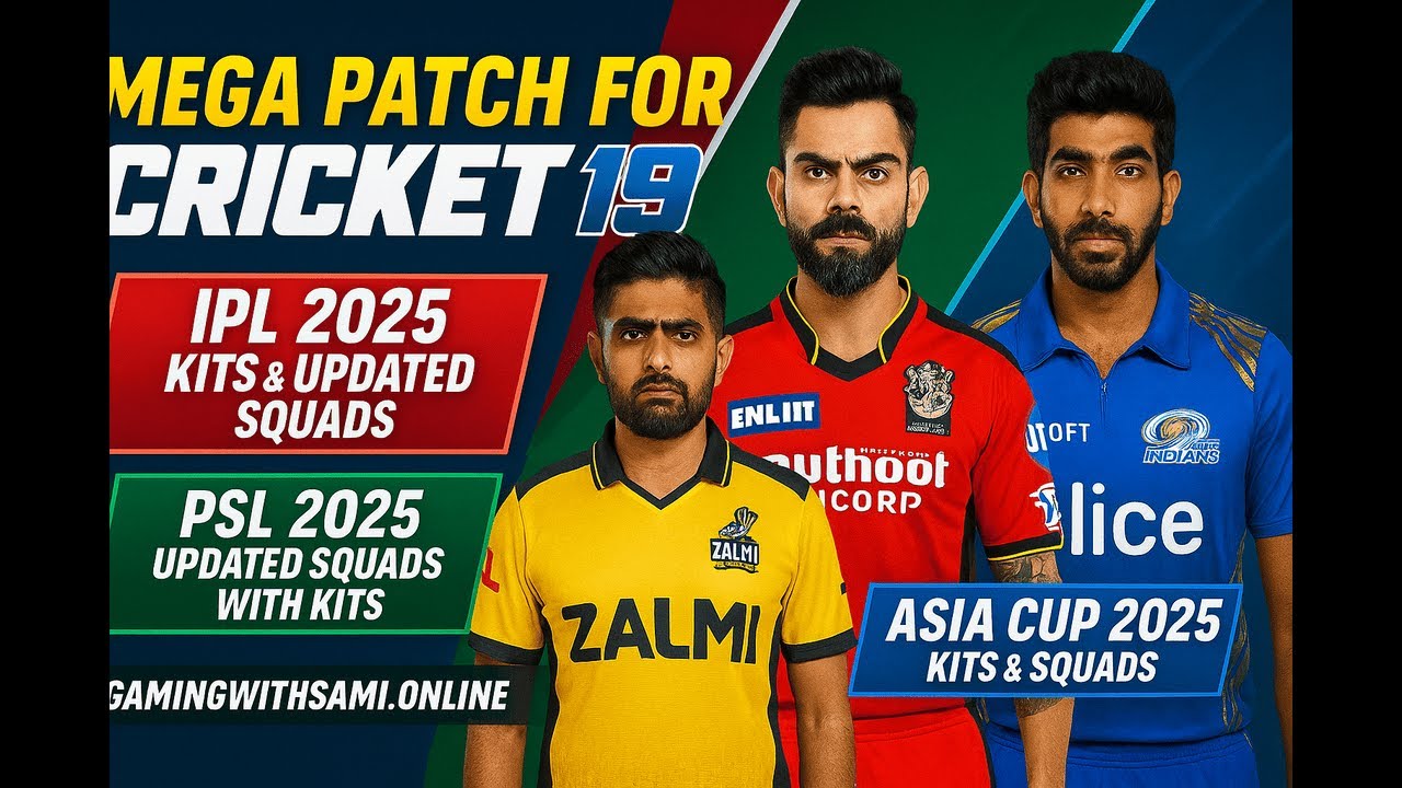 🔥 NEW Cricket 19 Mega Patch! IPL 2025, PSL 2025 & Asia Cup Kits + Squads | Free Download & Gameplay