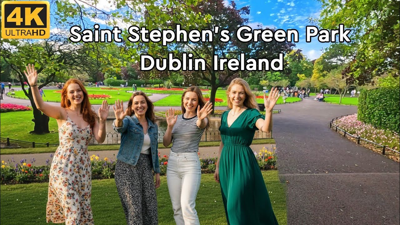 St Stephen&rsquo;s Green Park Dublin 4K  | Peaceful Walking Tour 