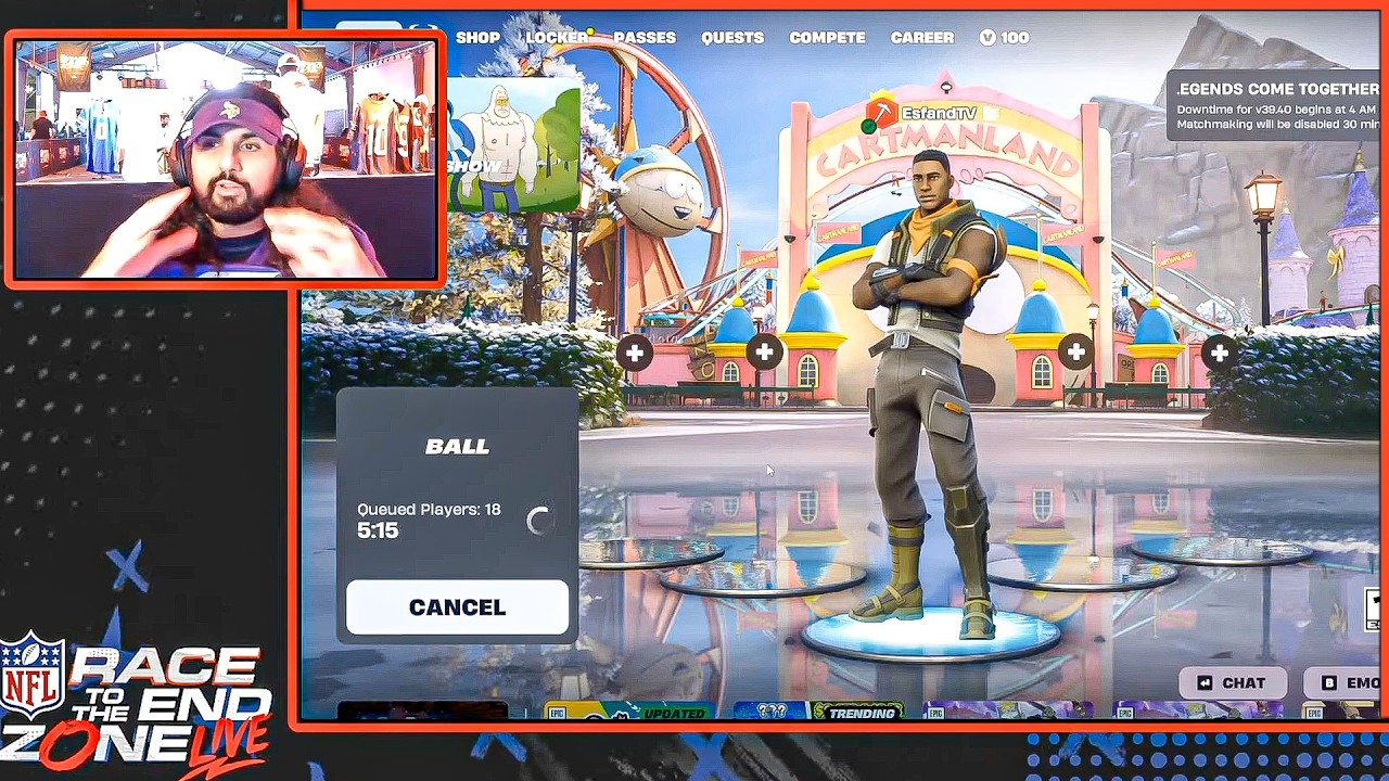 Playing Fortnite w/ the Minnesota Vikings @ the Super Bowl | Esfand Live 2/4/2026