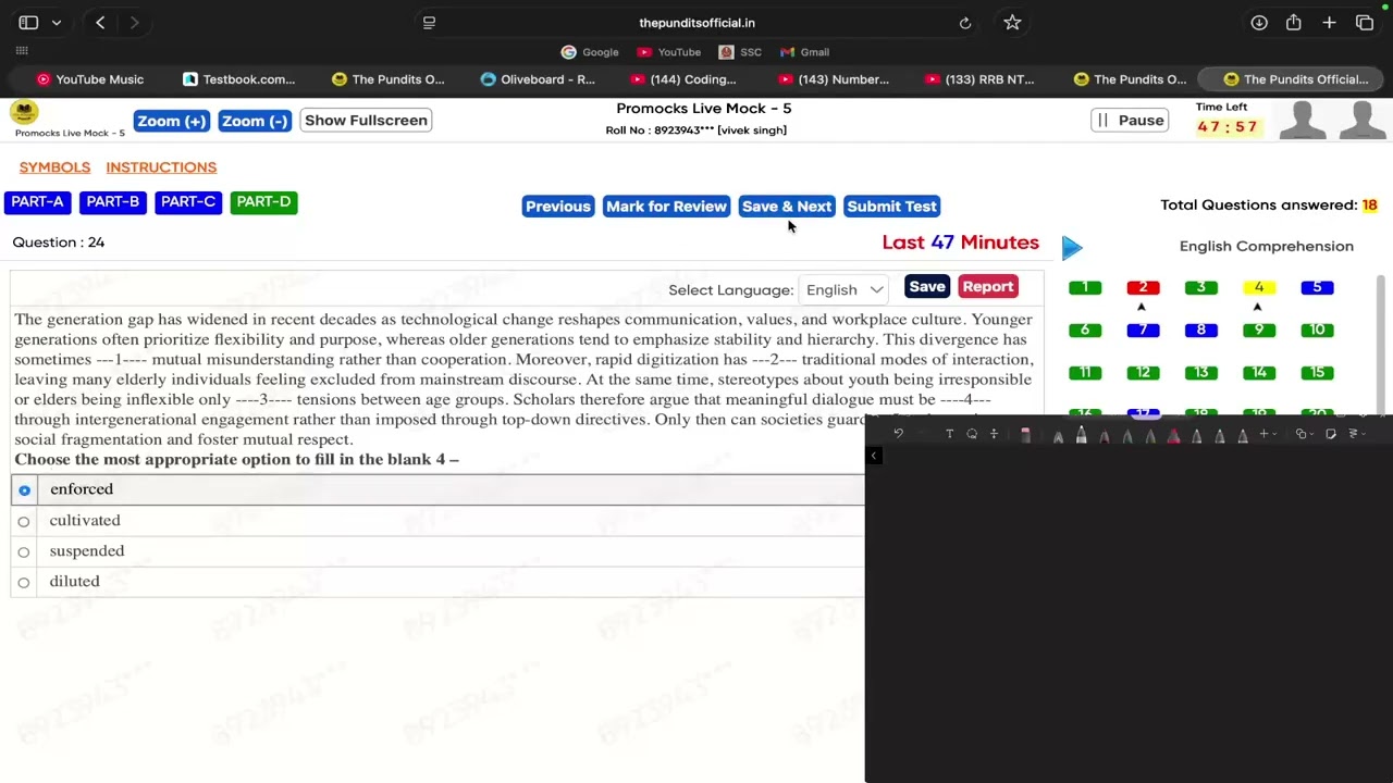 The Pundits promock live test ssc cgl 2026 | 21 feb | low score🥲 | my solutions