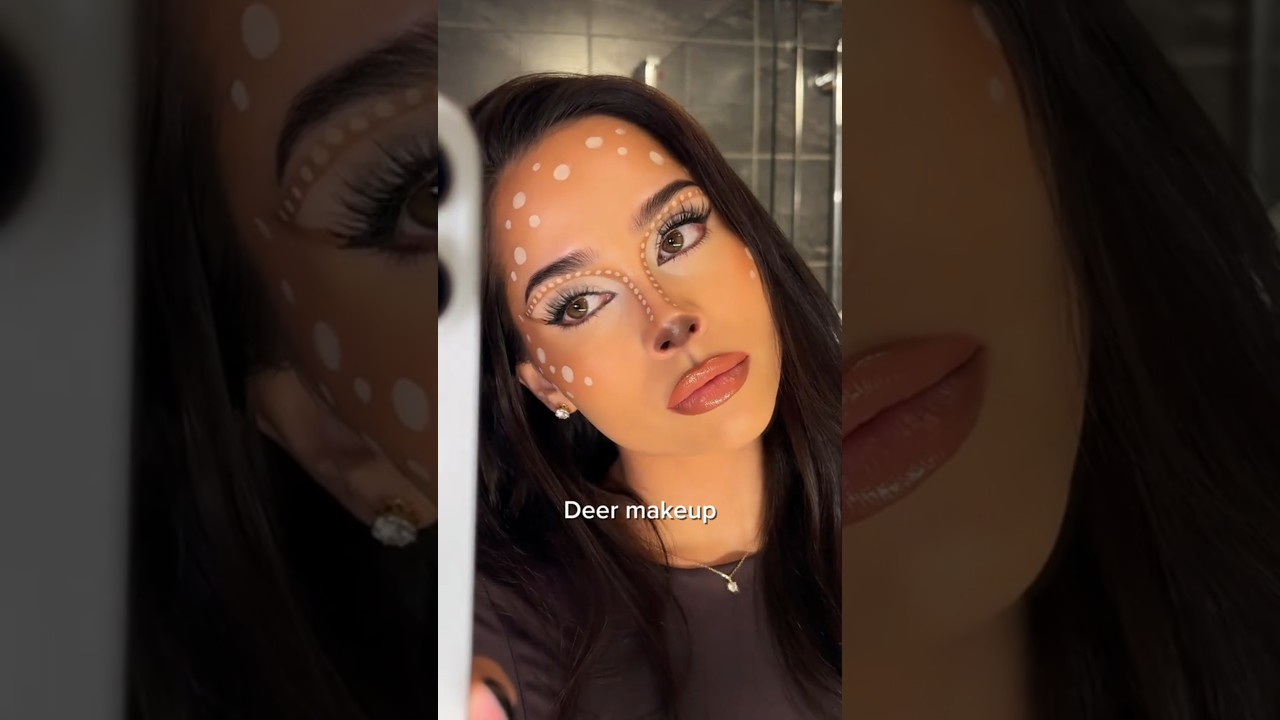 Bambi Makeup Tutorial🦌🌟 #deermakeup#makeuptutorial#halloween#bambi#deer#animalmakeover#shorts#trend