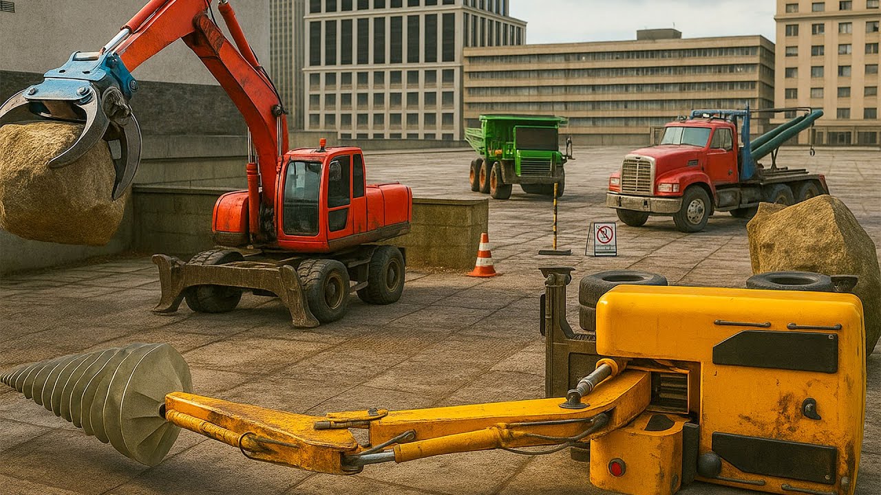 Excavator Rescue Mission: Bulldozer Saves the Overturned Digger | CONSTRUCTION VEHICLES