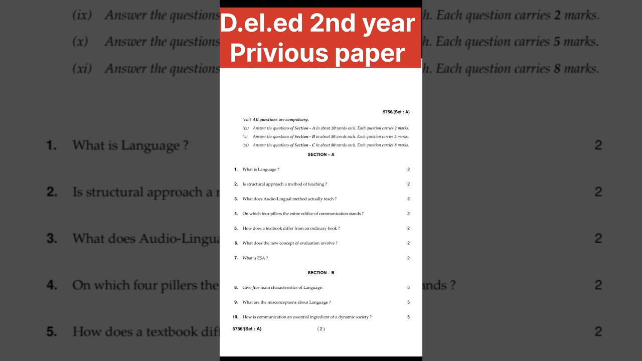 d.el.ed Pedagogy of English Language paper #jbt #bseh #shorts #exam #viral #youtube #ytshorts #yt