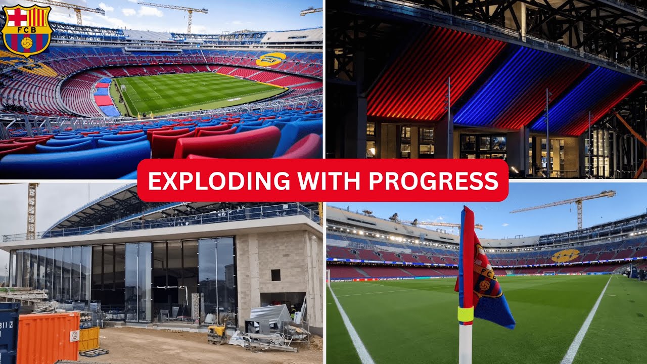 Camp Nou Transformation FULL SPEED  | Diamond Glass, Black Beams & Chrome Steel Revealed!
