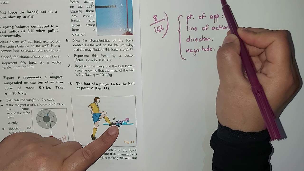 Mechanical Actions Ex.8 Pg.156 #grade9 #physics #forces