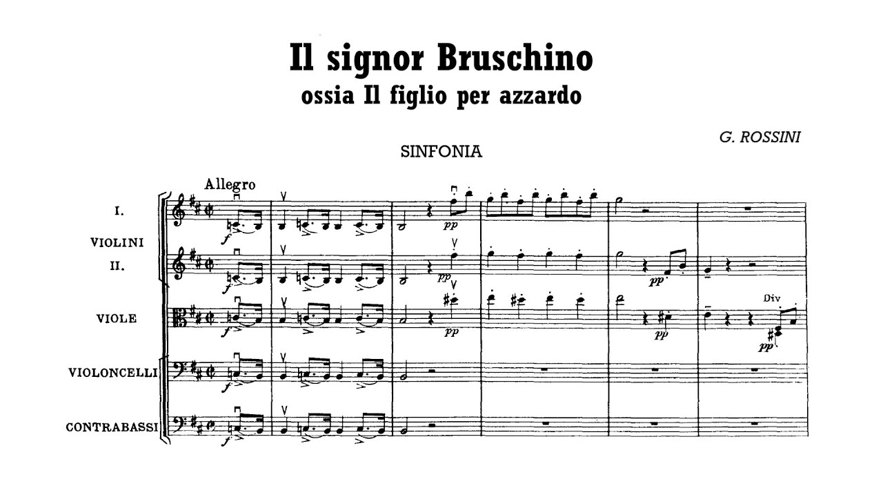 Rossini: Il signor Bruschino (Signor Bruschino), Overture (with Score)