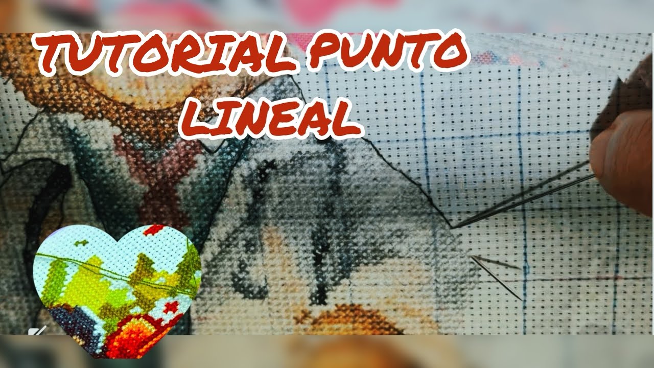 Tutorial de punto lineal en proyecto de punto de cruz.