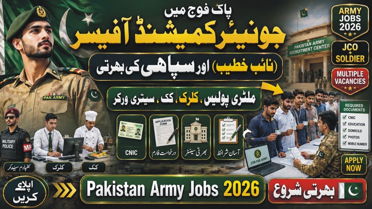 Pakistan Army Jobs 2026 | Join Pak Army JCO, Naib Khateeb, Sepoy, Military Police & Soldier Jobs