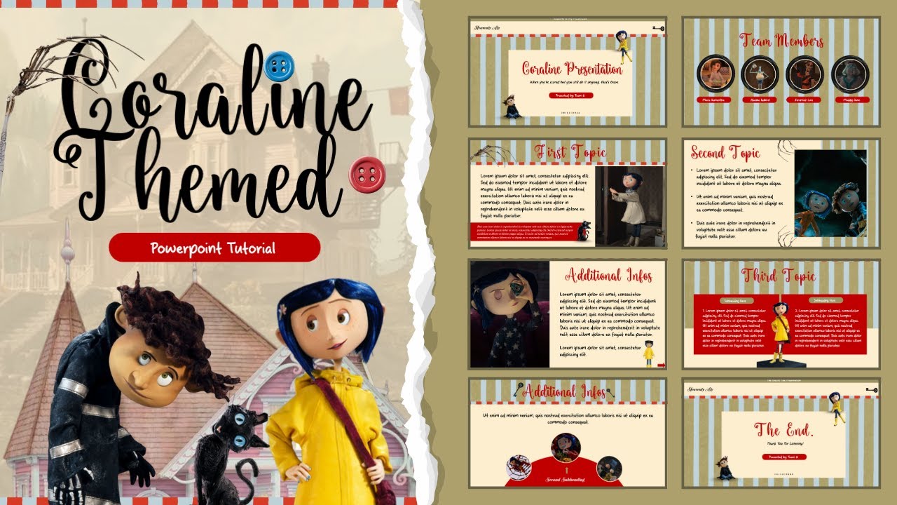 HOW TO MAKE A CORALINE INSPIRED POWERPOINT || Level-Up Your Presentation! 🗝🐈‍⬛️