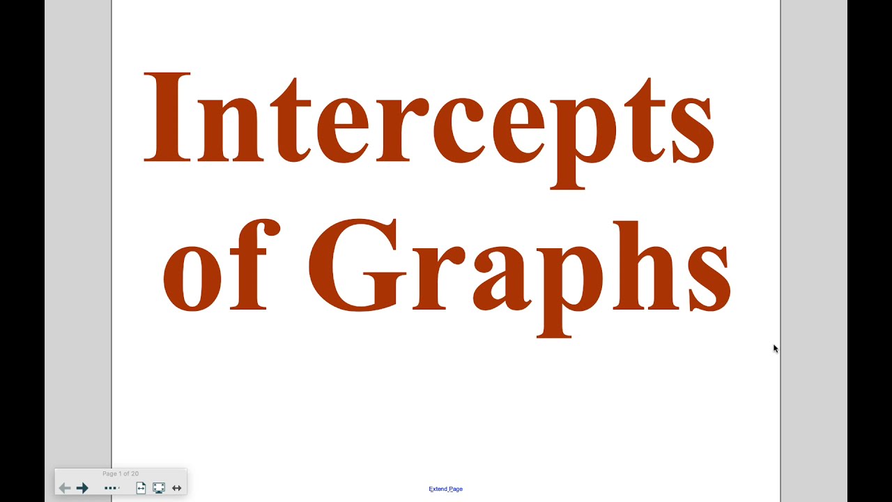 Algebra Lesson 3-4: Intercepts of Graphs