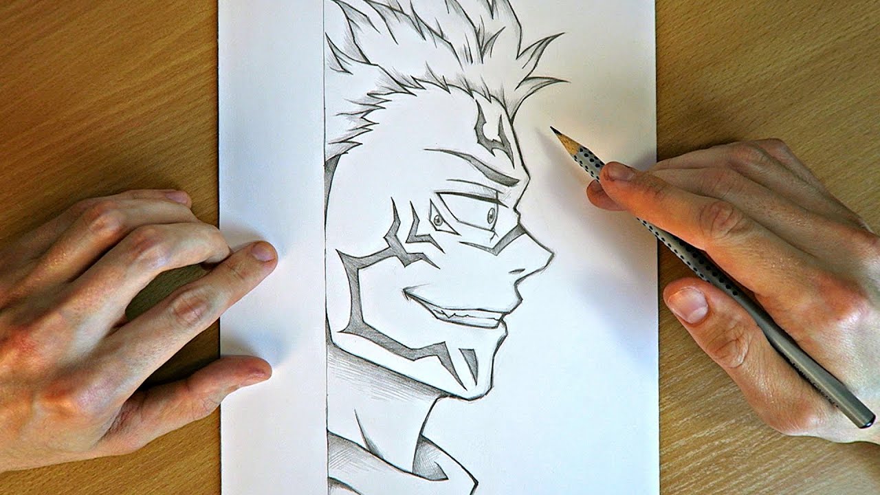Sukuna Drawing Tutorial | Pencil Sketch Drawing | Jujutsu Kaisen