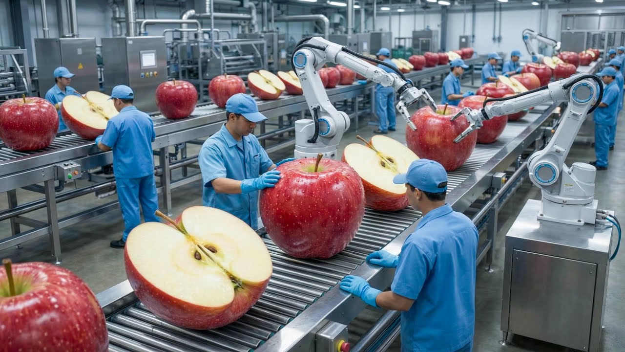Inside an Apple Juice Factory (Full Process) - Becomes A Million Dollar Industry