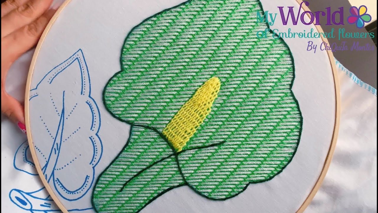 65. Bordado Fantasía Alcatraz 1 (Repetición) / Hand Embroidery Calla Lily with fantasy stitch