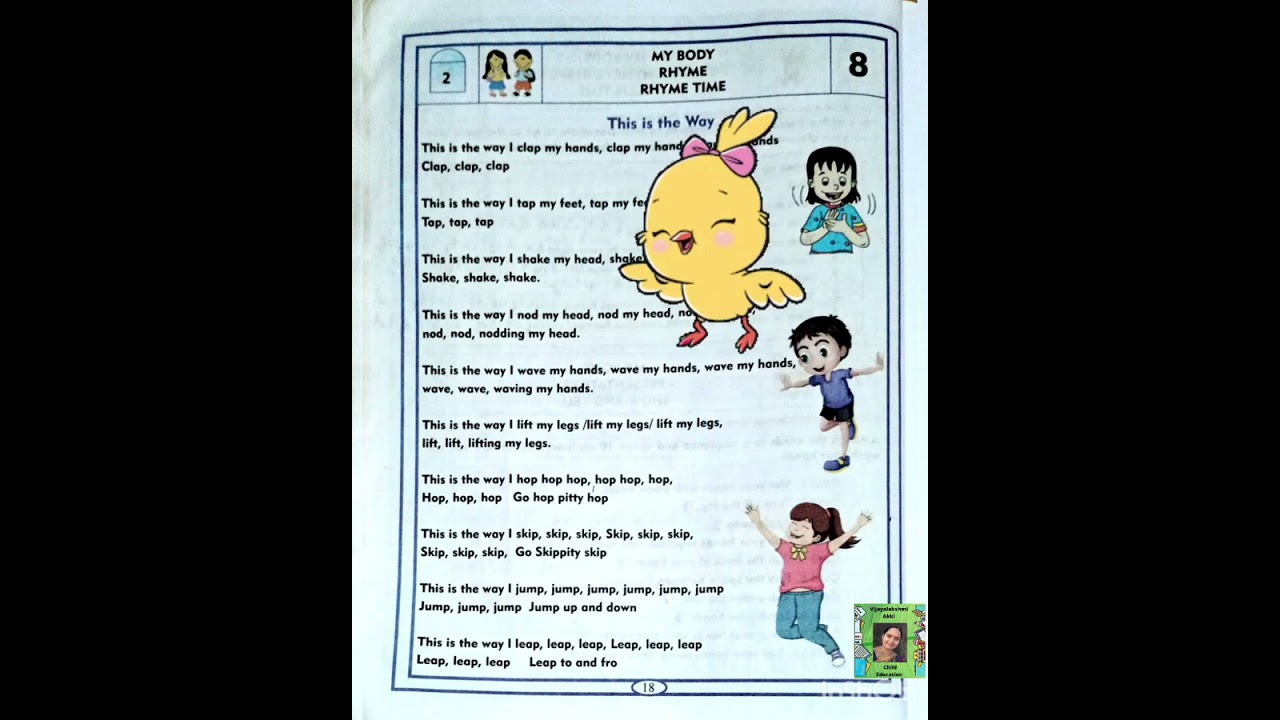 English Nali Kali Level 1,2,3: My Body: Rhyme Time: Recitation: @vijayalakshmiakkichildeducatio