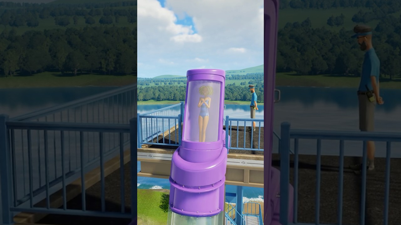 Extreme Trap Door Water Slide &ndash; Planet Coaster 2 #waterslide #waterpark
