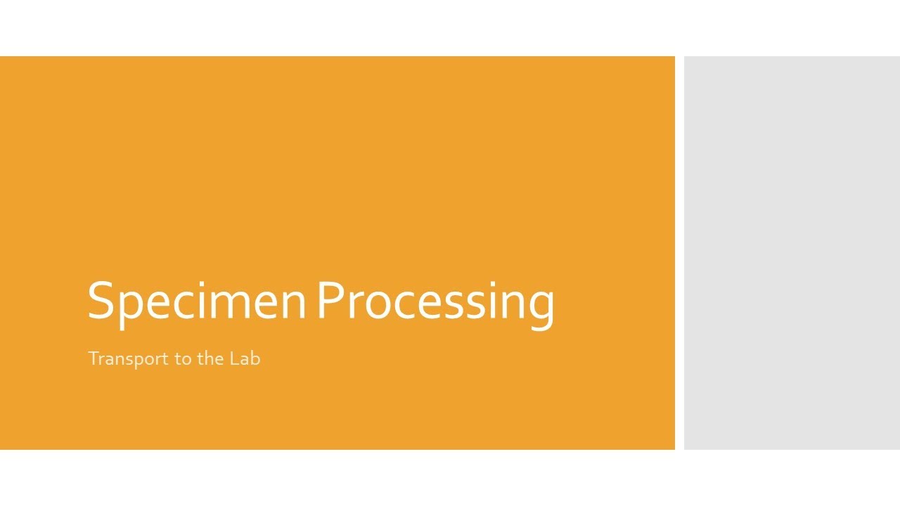 Specimen Processing: Transport