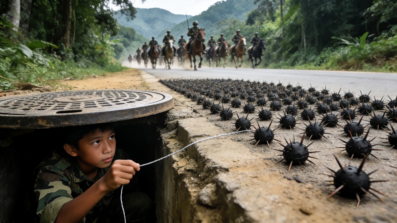 蒙古大軍進村屠殺，小夥怒擺上百顆地雷，炸飛敵軍1000人！#kungfu #功夫