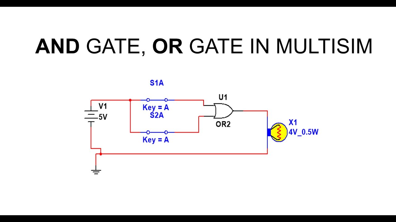 OR & AND gates in multisim || Simulation