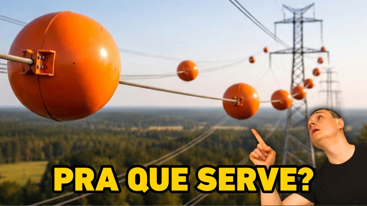O Segredo das Esferas Laranjas nos Cabos de Alta Tensão