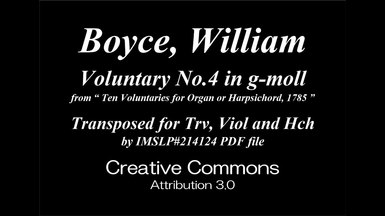 Boyce, W. _ Voluntary No.4 g-moll [Trv, Viol, Hch]