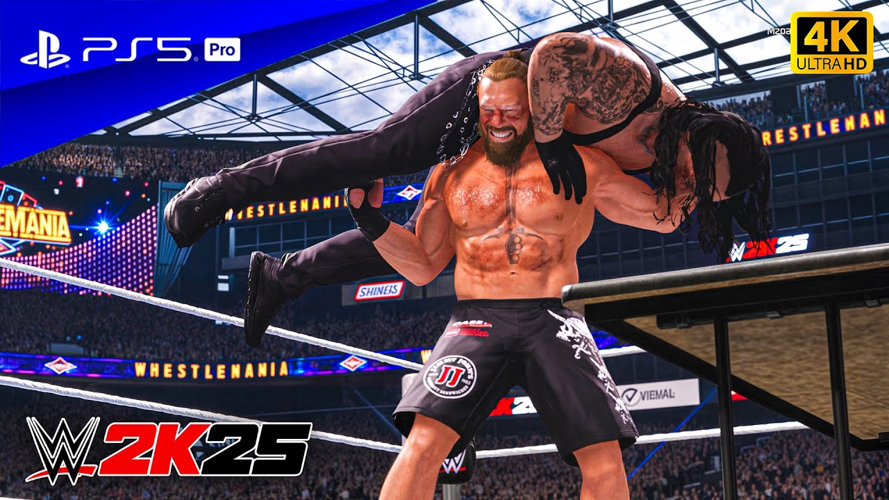 WWE 2K25 — Брок Леснар против Гробовщика — полный матч на WrestleMania | PS5™ Pro [4K60]