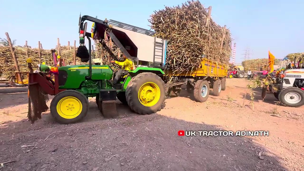 🎋 ಕಬ್ಬಿನ ಮ್ಯಾಲ್ ಅಡವಾನಸ ತಗಿಸಿ ಕೊಡಿಸಿನ ಮೋಬೈಲ್🤩Jonh Deere Tractor Kabbina logging 
