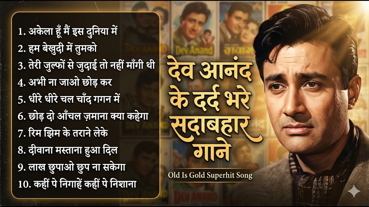 देव आनंद के दर्द भरे सदाबहार गाने | Old Is Gold | अकेला हूँ मैं इस दुनिया मे | Top 10 Viral Sad Song