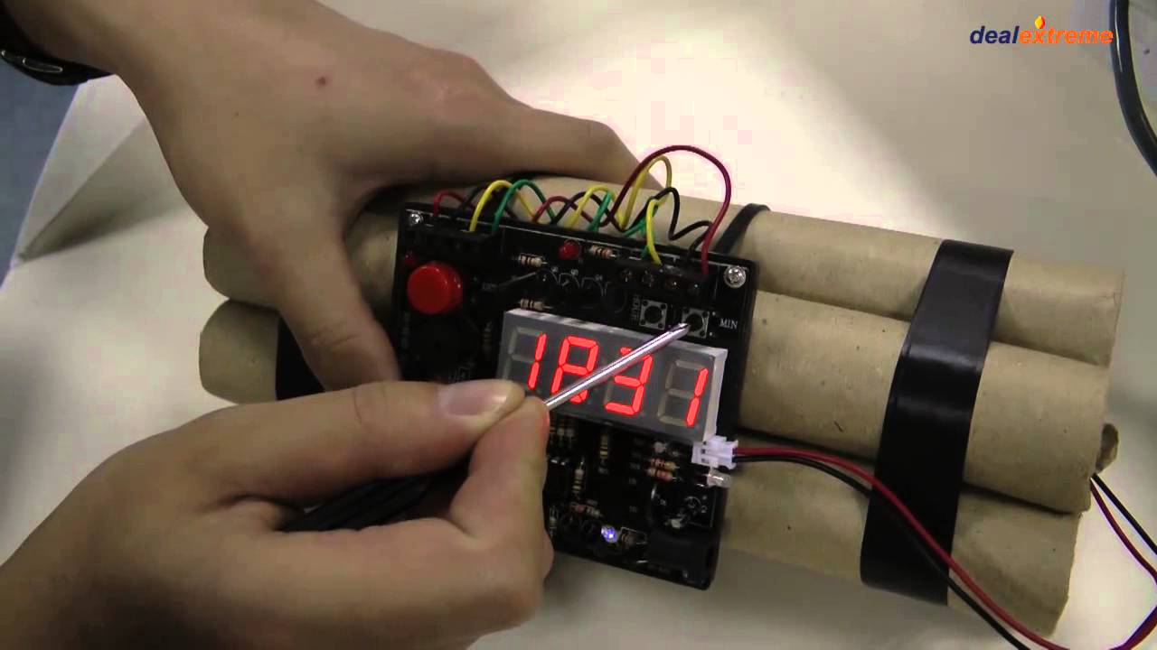 Multi-Function Bomb Shape Rechargeable Game Alarm Clock w/ USB Cable - DX