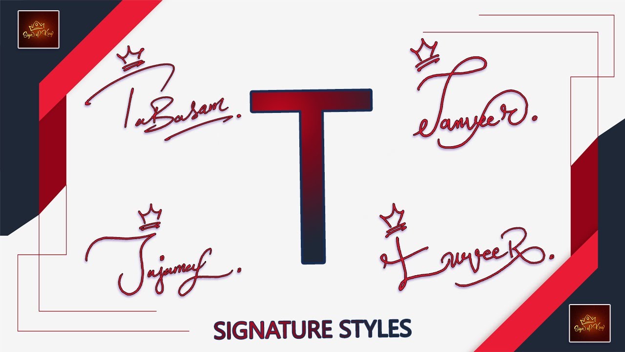 T signature Styles | Signature for my Name Start with T | Signature Style of T