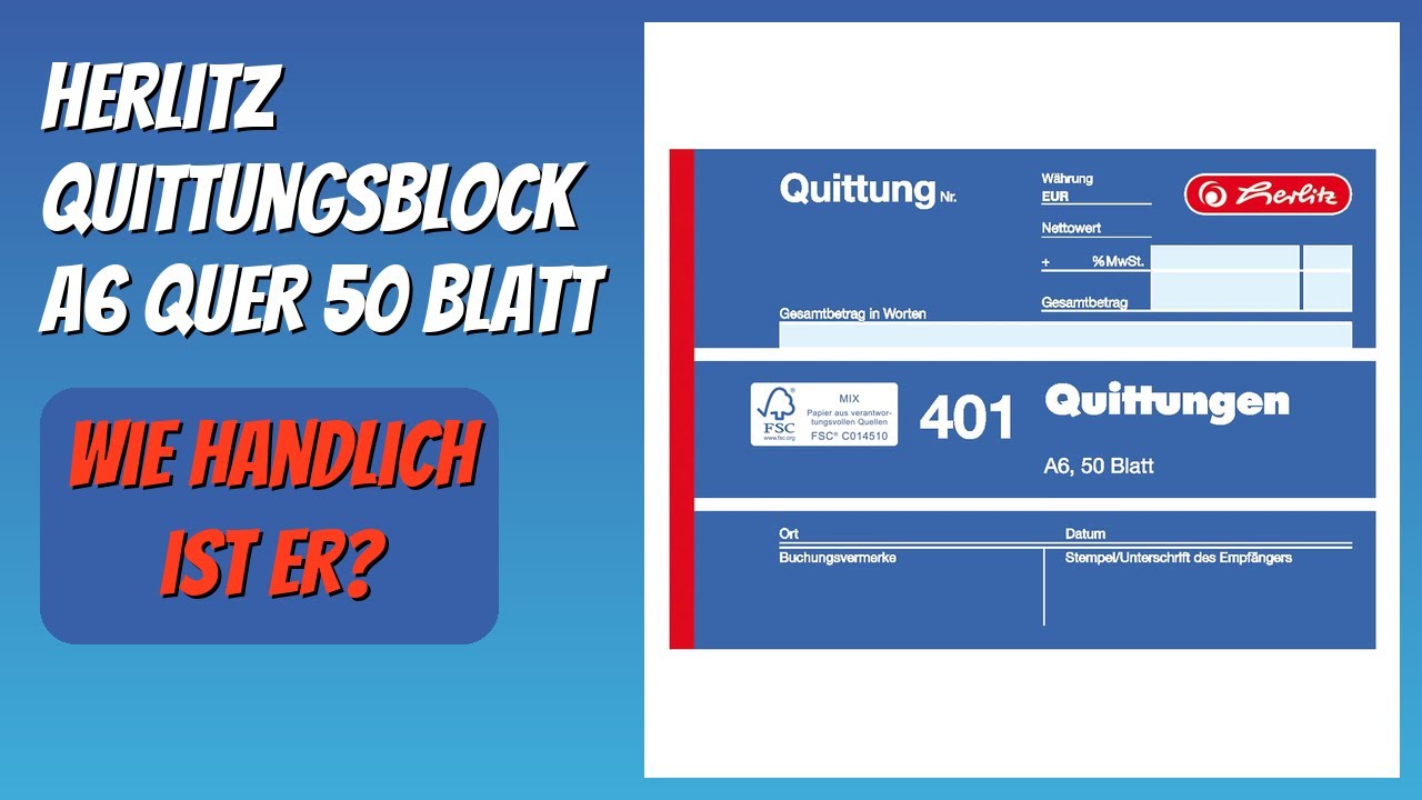 BEWERTUNG (2026): Herlitz Quittungsblock A6 quer 50 Blatt. Infos