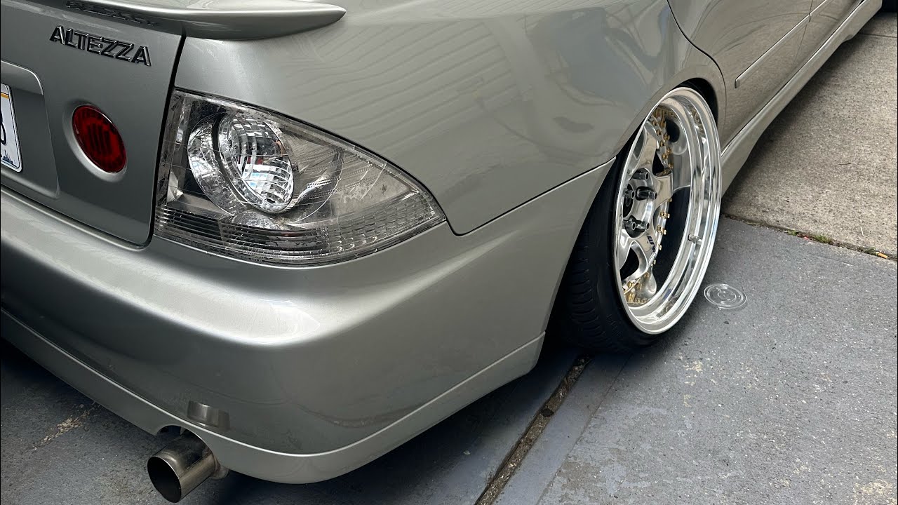 NEW WHEELS , INSTALLING COILOVERS , ADJUSTING CAMBER ON Altezza (is300)